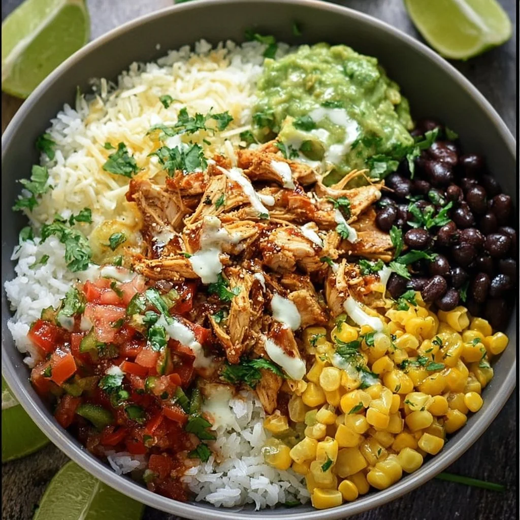 Delicious Chicken Burrito Bowl with fresh ingredients and vibrant colors