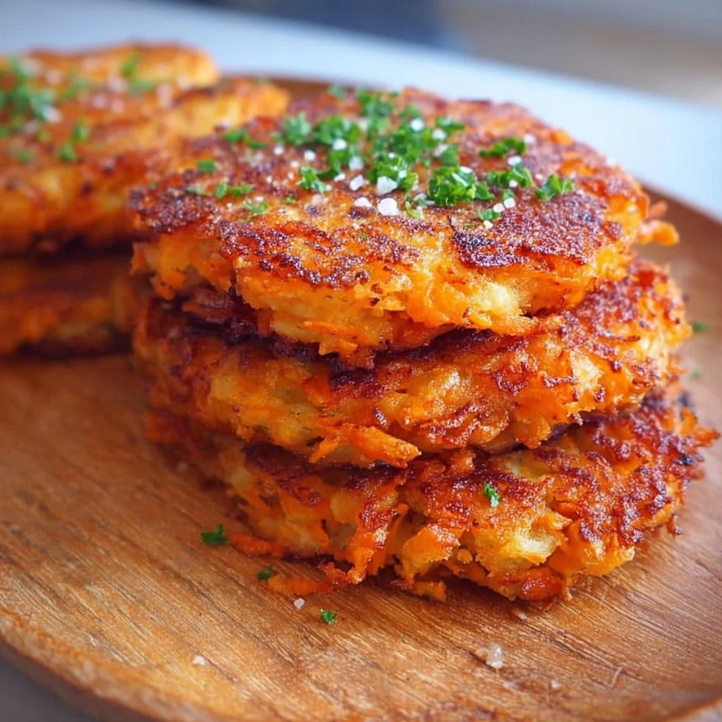 Delicious healthy sweet potato hash browns served on a plate