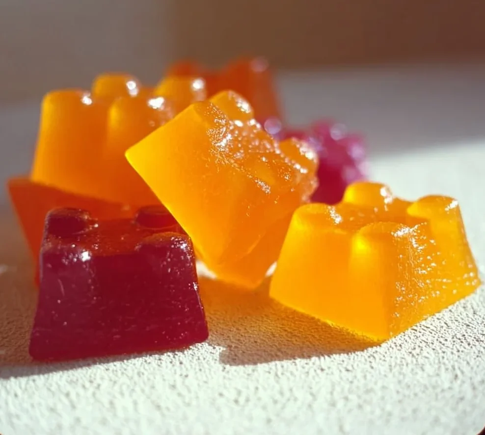Homemade vitamin C gummies prepared with fresh ingredients and natural flavors