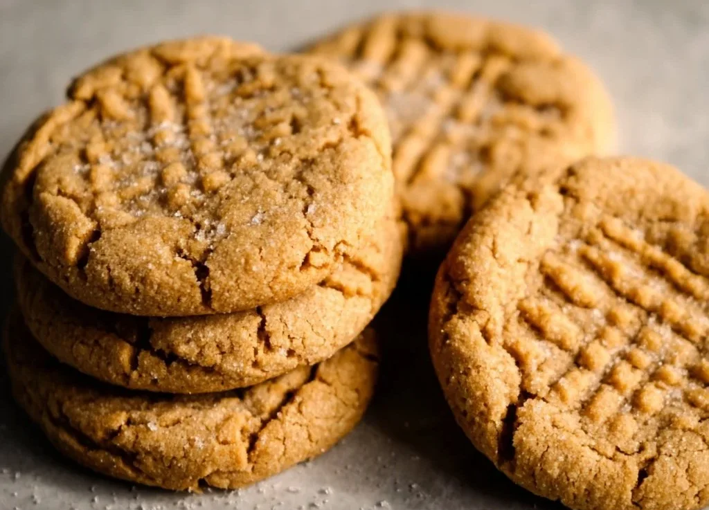 Soft and chewy peanut butter cookies fresh out of the oven