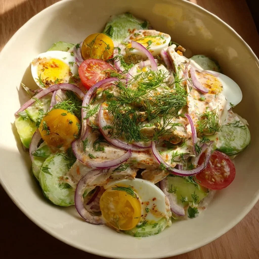 Power-Packed High-Protein Salad with fresh vegetables and protein-rich toppings