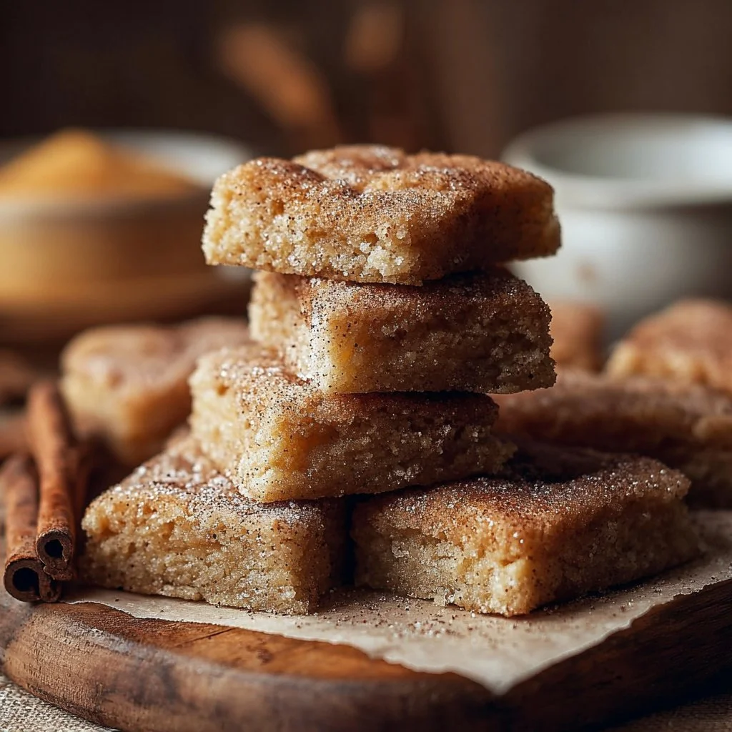 Freshly baked cinnamon sugar blondies with a honey glaze.