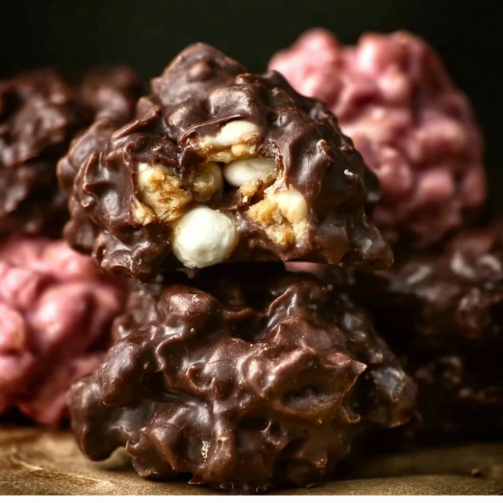 Delicious gourmet candy clusters assorted in various flavors and textures.