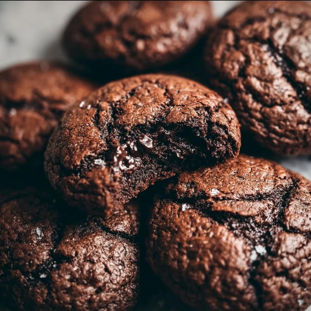 Delicious homemade chocolate cookies cooling on a wire rack