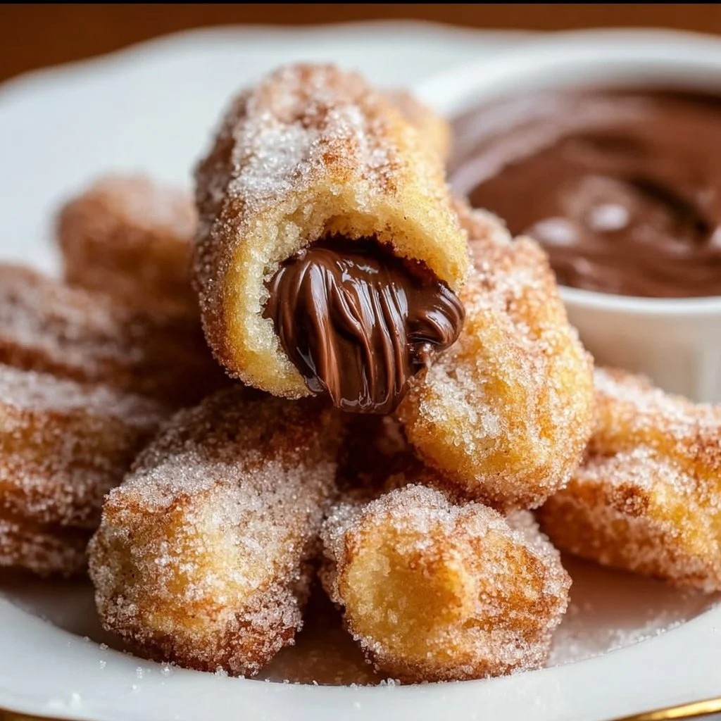 Delicious homemade churro bites with Nutella filling