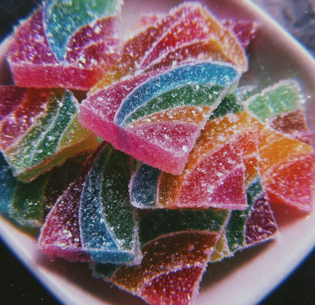 Colorful assortment of Magic Candy featuring whimsical designs and flavors.