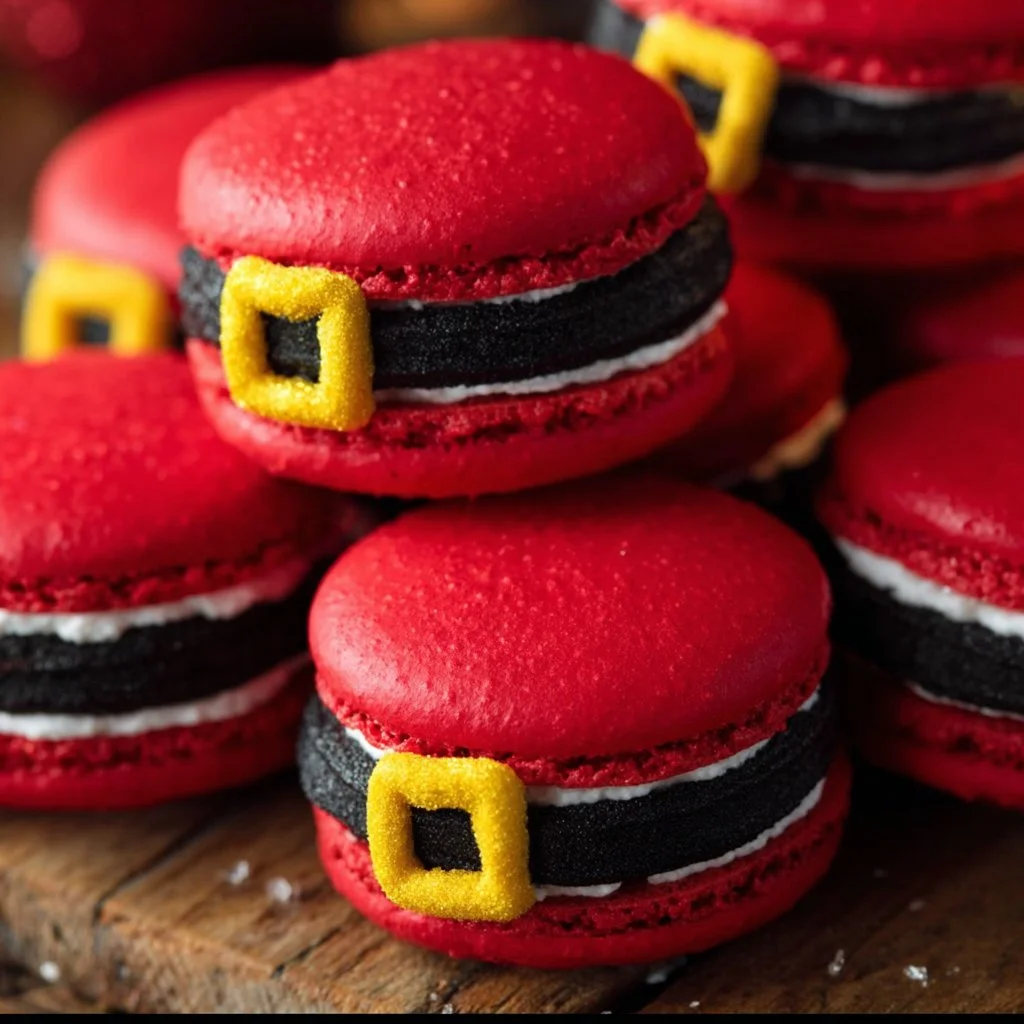 Deliciously festive Santa Claus Macarons for holiday treats
