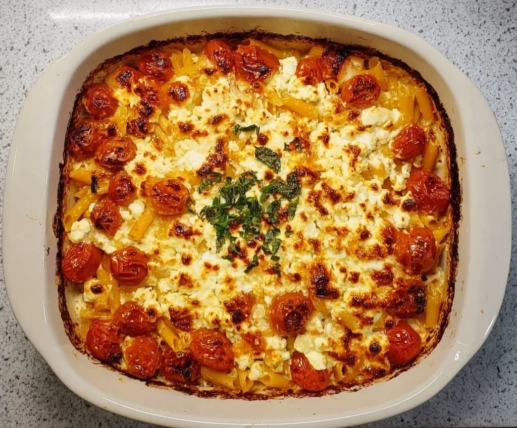 Delicious baked feta pasta dish inspired by TikTok recipe