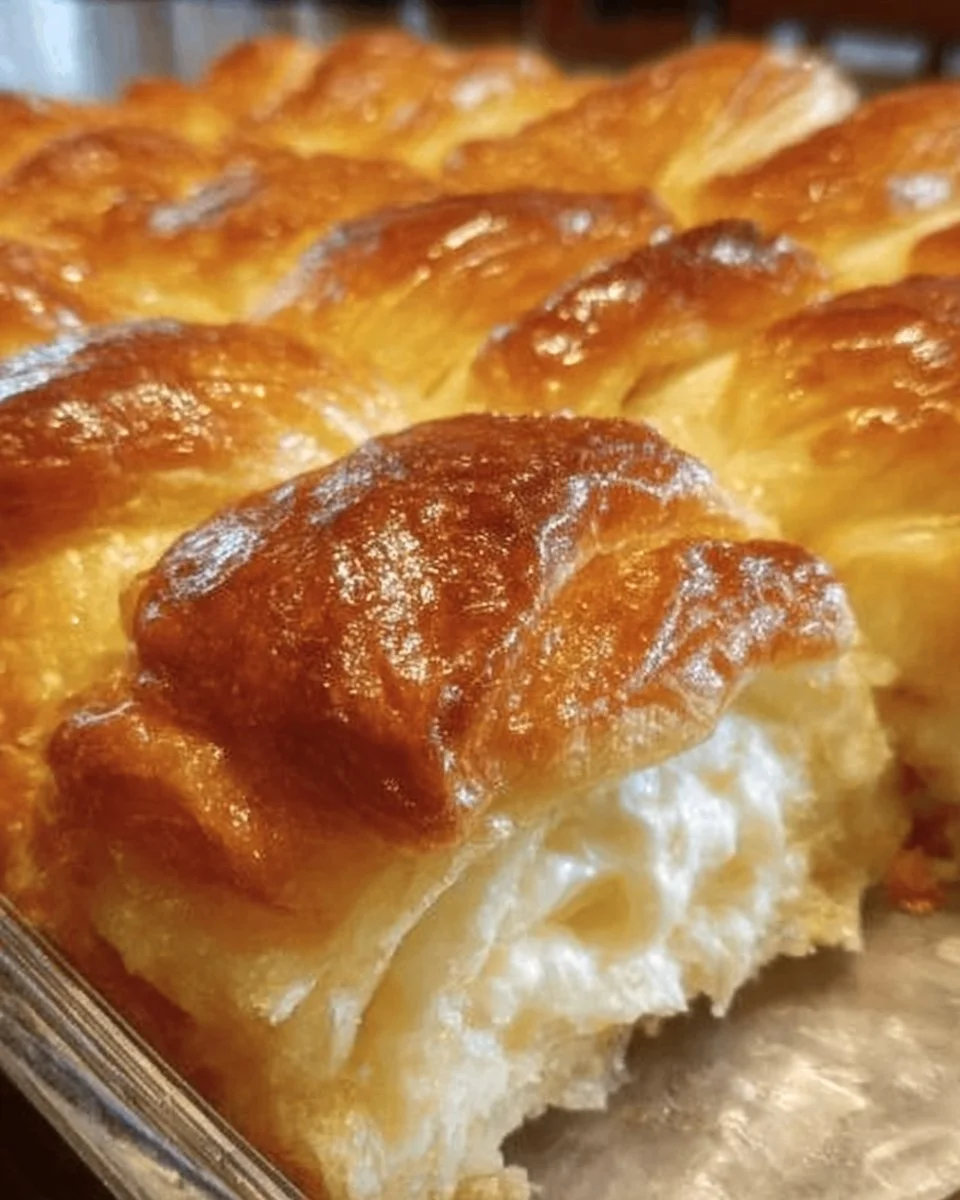 Cheesecake casserole made with crescent rolls, topped with creamy filling and berries.