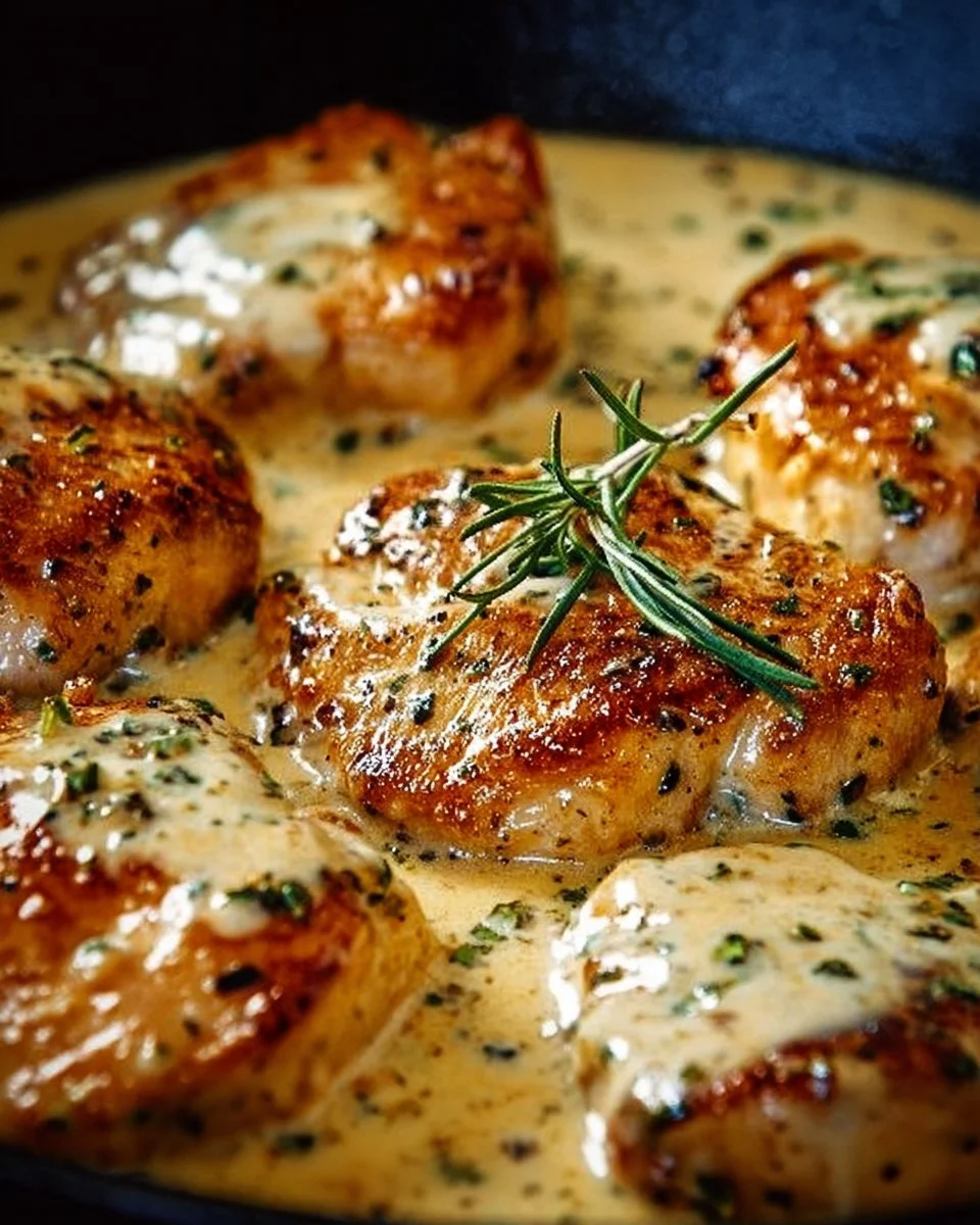 Creamy garlic parmesan chicken served in a rich sauce