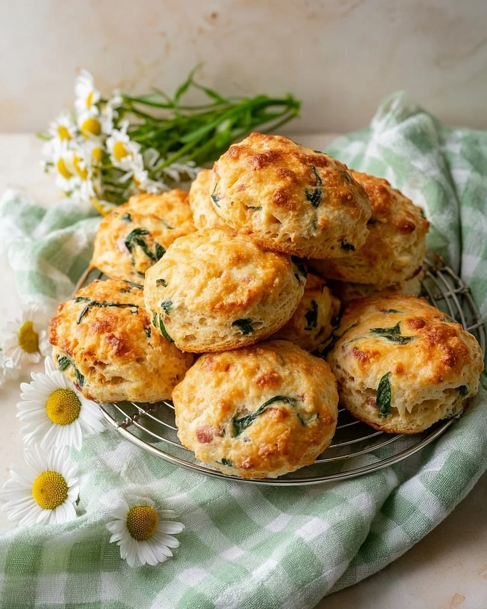 Cheesy cottage cheese breakfast biscuits fresh out of the oven