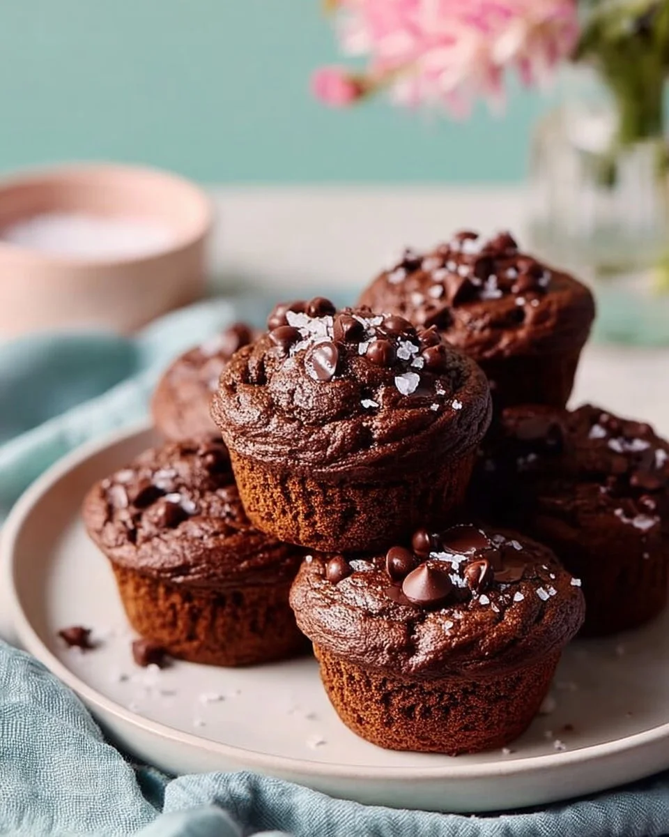 Chocolate Kodiak Cake Protein Muffins served on a plate
