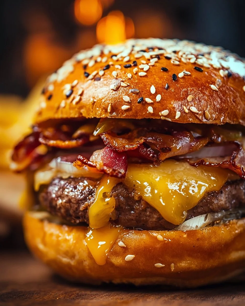 Delicious Crack Burger with juicy beef patty and fresh toppings