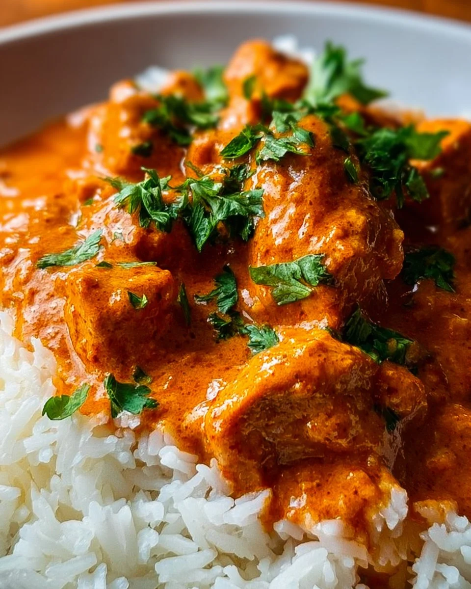 Easy protein coconut chicken rice bowl garnish with fresh herbs and lime
