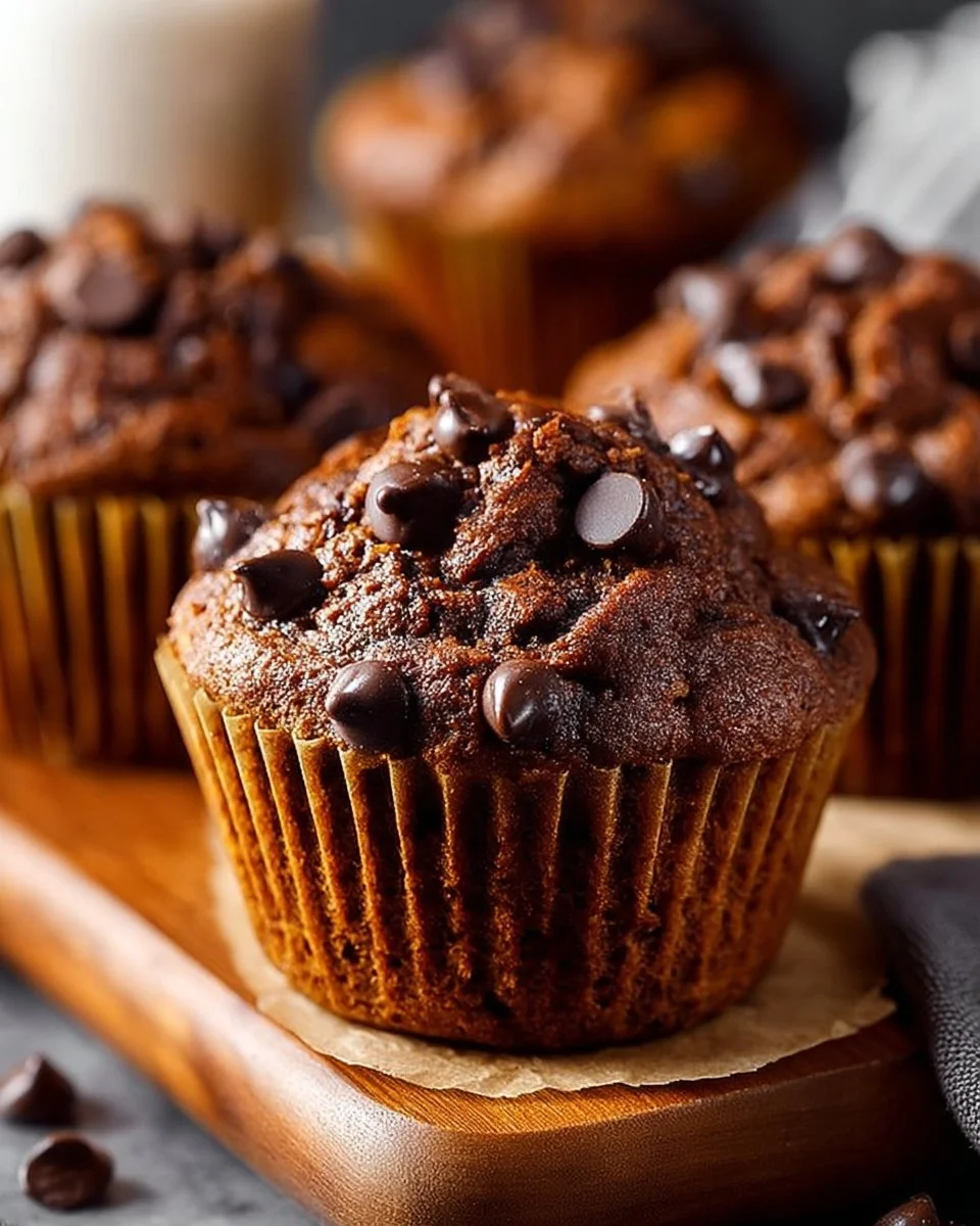 Delicious homemade easy protein muffins on a wooden table