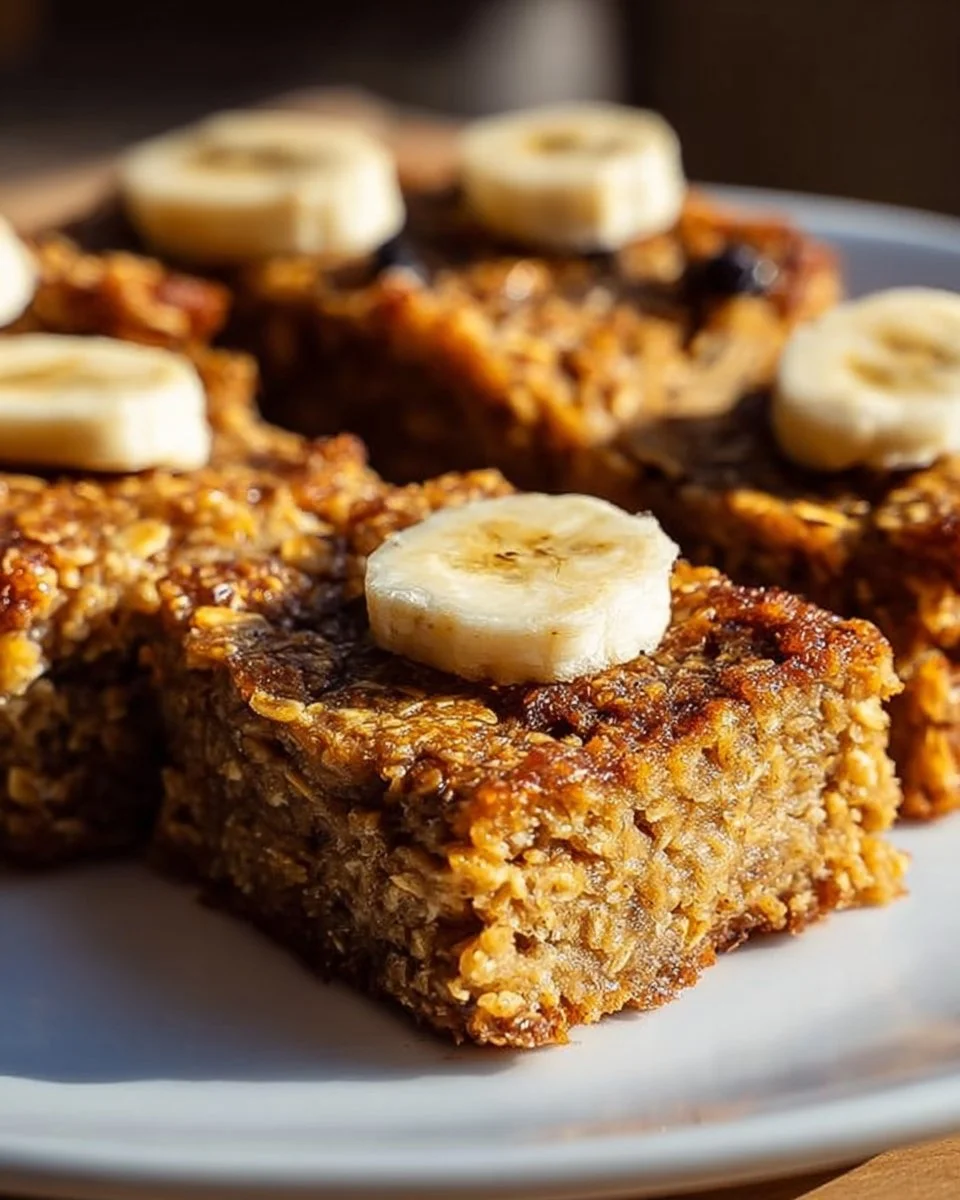 Delicious homemade banana oatmeal bars with a nutritious blend of oats and bananas