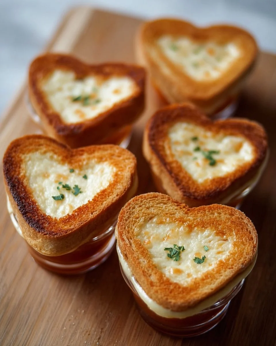 Mini Grilled Cheese Hearts shaped for fun snacks and parties