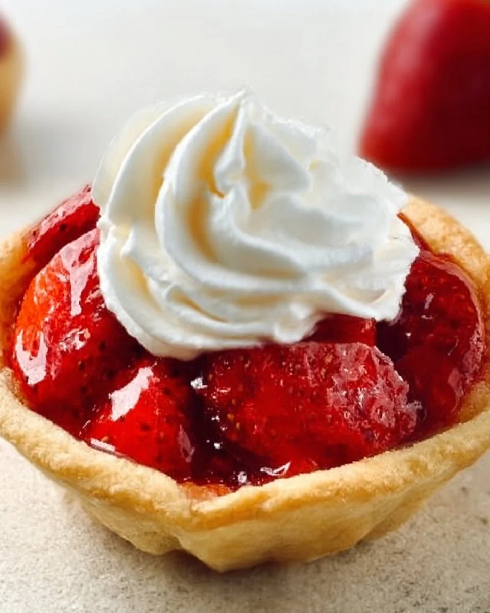 Mini strawberry pies with fresh strawberries and flaky crust