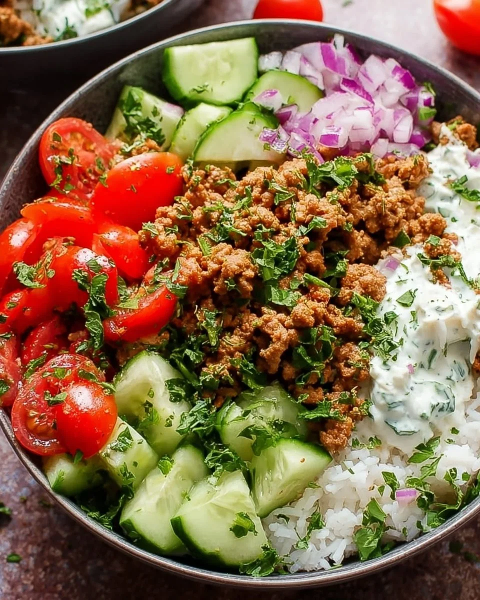 Delicious quick ground turkey bowls with vegetables and spices