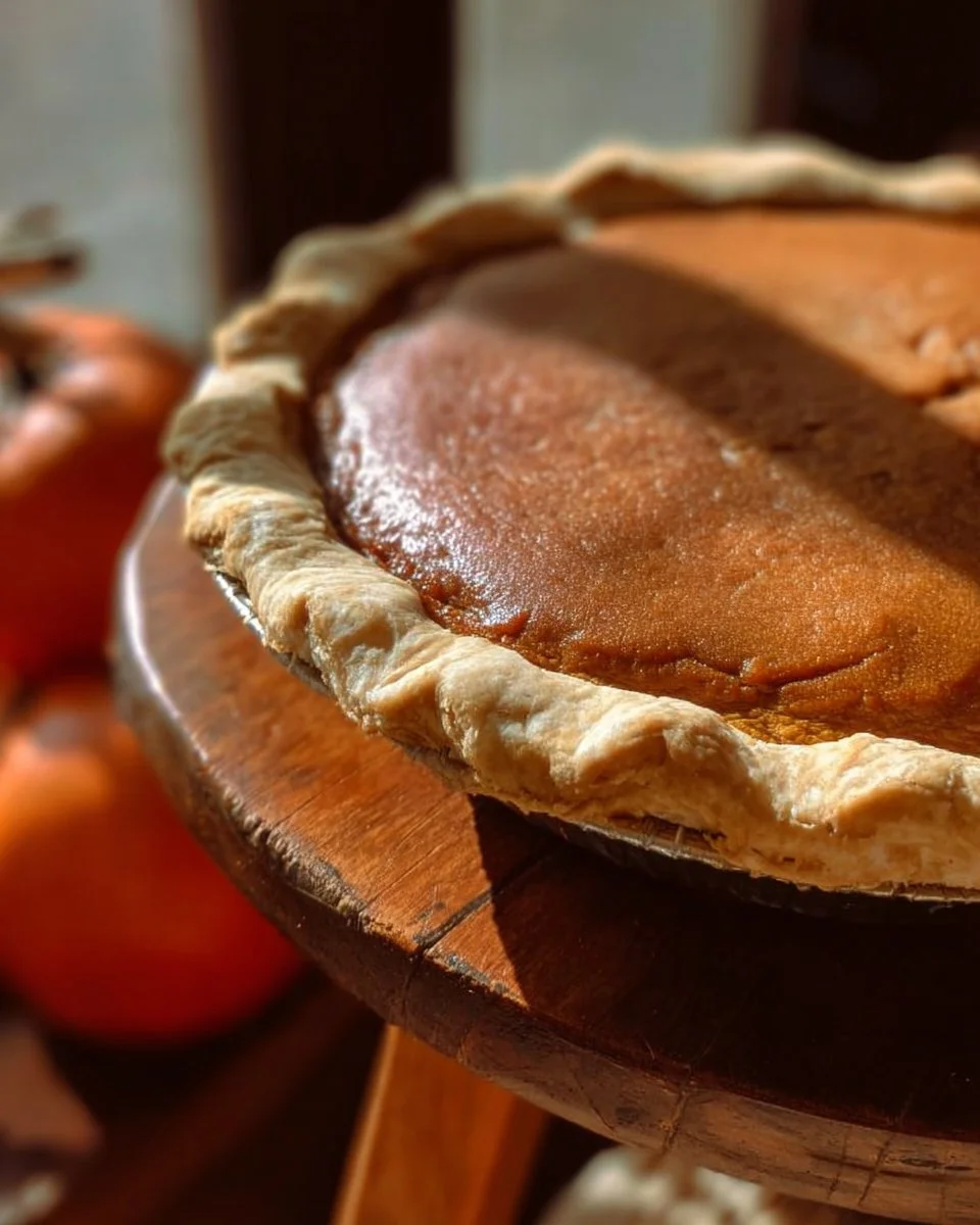 Homemade sweet wild southern persimmon pie