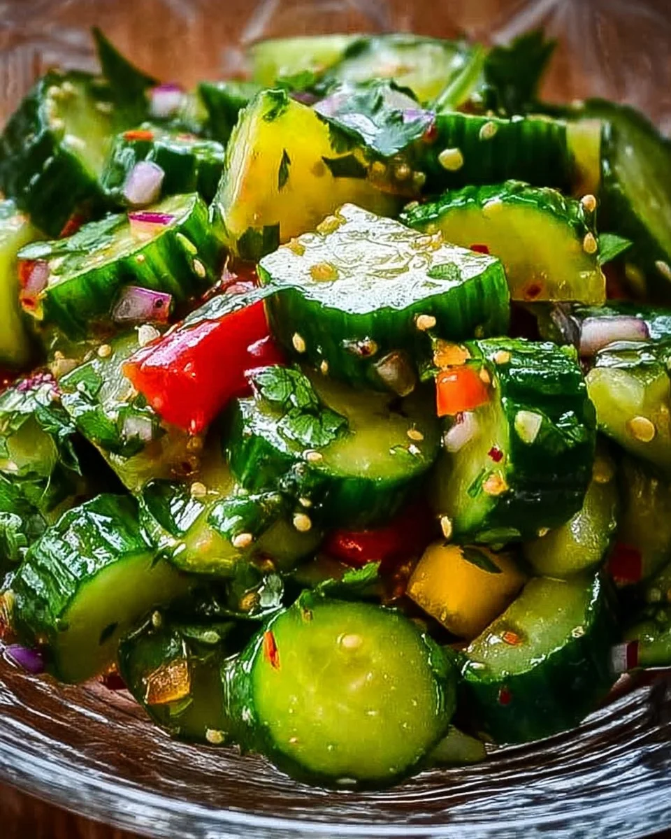 Zesty Mexican Cucumber Salad with fresh ingredients and vibrant flavors