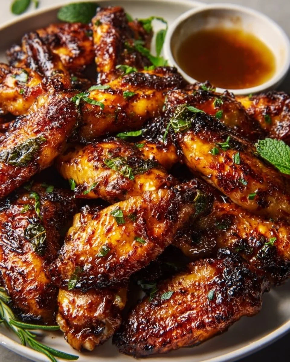 Brown Sugar Cajun Wings served on a platter