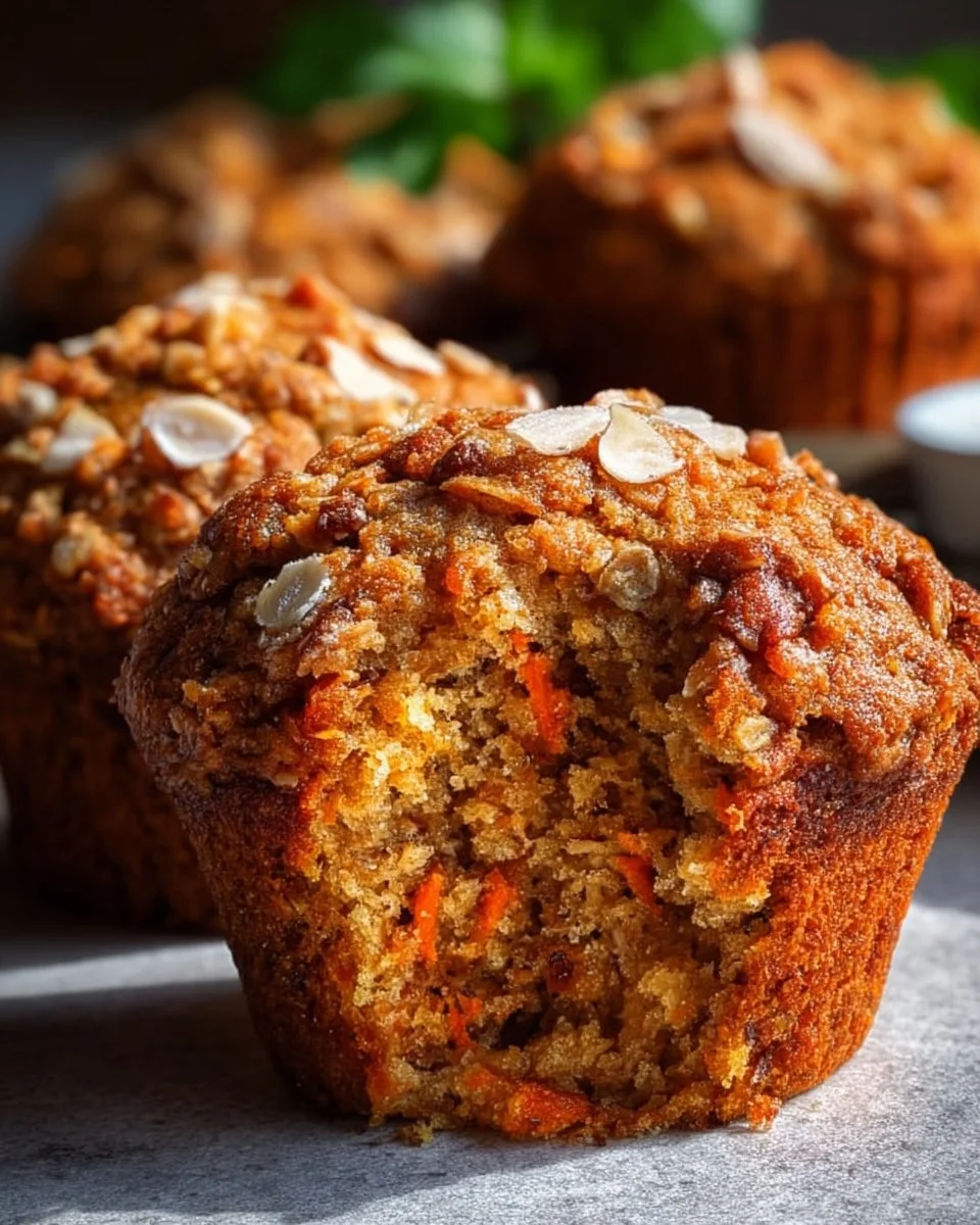 Freshly baked Morning Glory Muffins with fruits and nuts