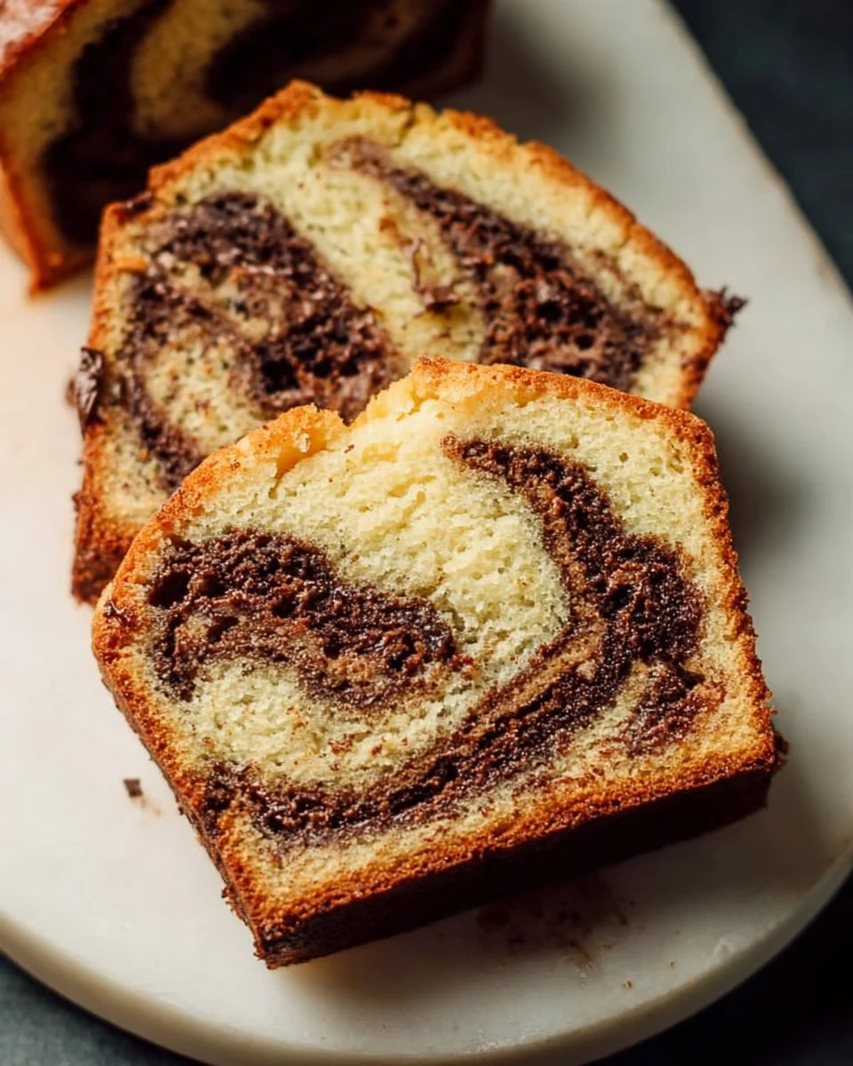Delicious Nutella Swirl Pound Cake with rich chocolate hazelnut swirls