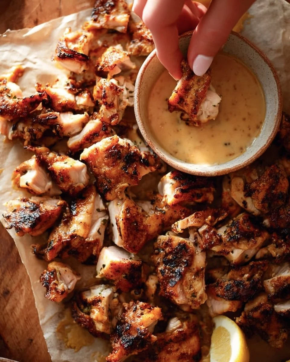 Crispy and juicy air fryer chicken thighs served on a plate