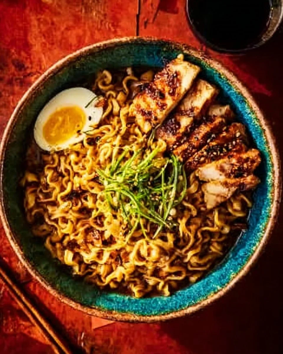 Crispy chicken katsu served in a flavorful noodle bowl