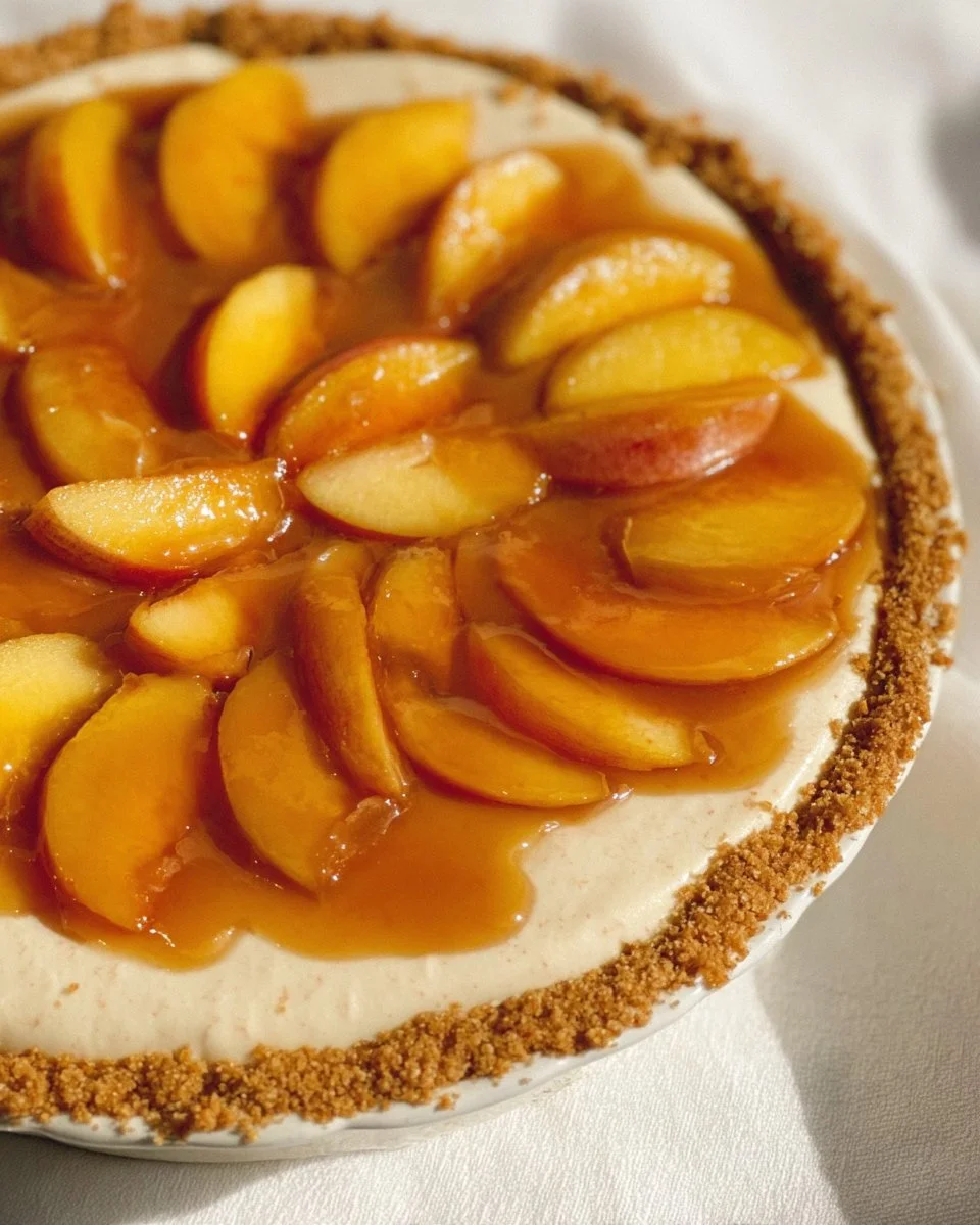 Delicious fresh apricot cheesecake tart with creamy filling and fruit topping.