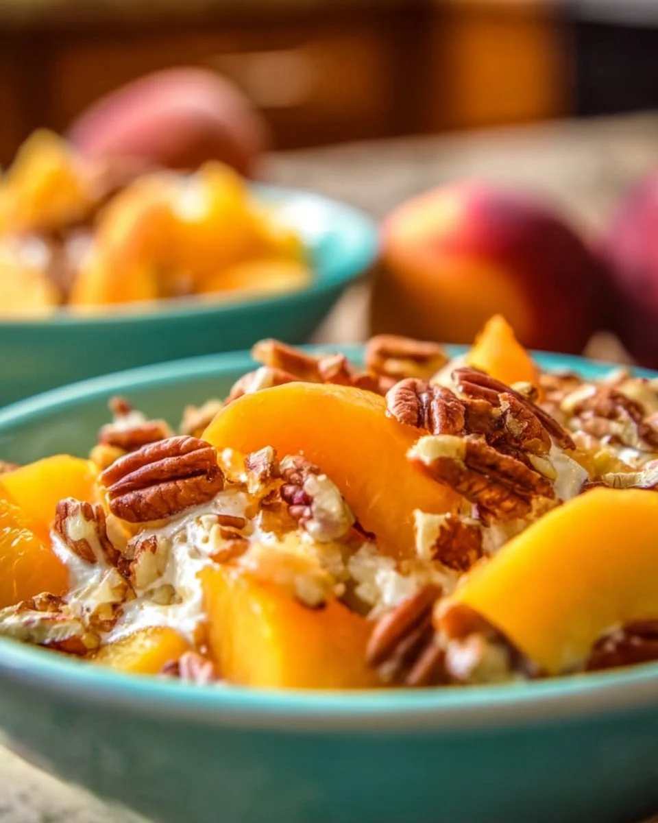 Refreshing Millionaire Peach Salad with fresh peaches and vibrant ingredients