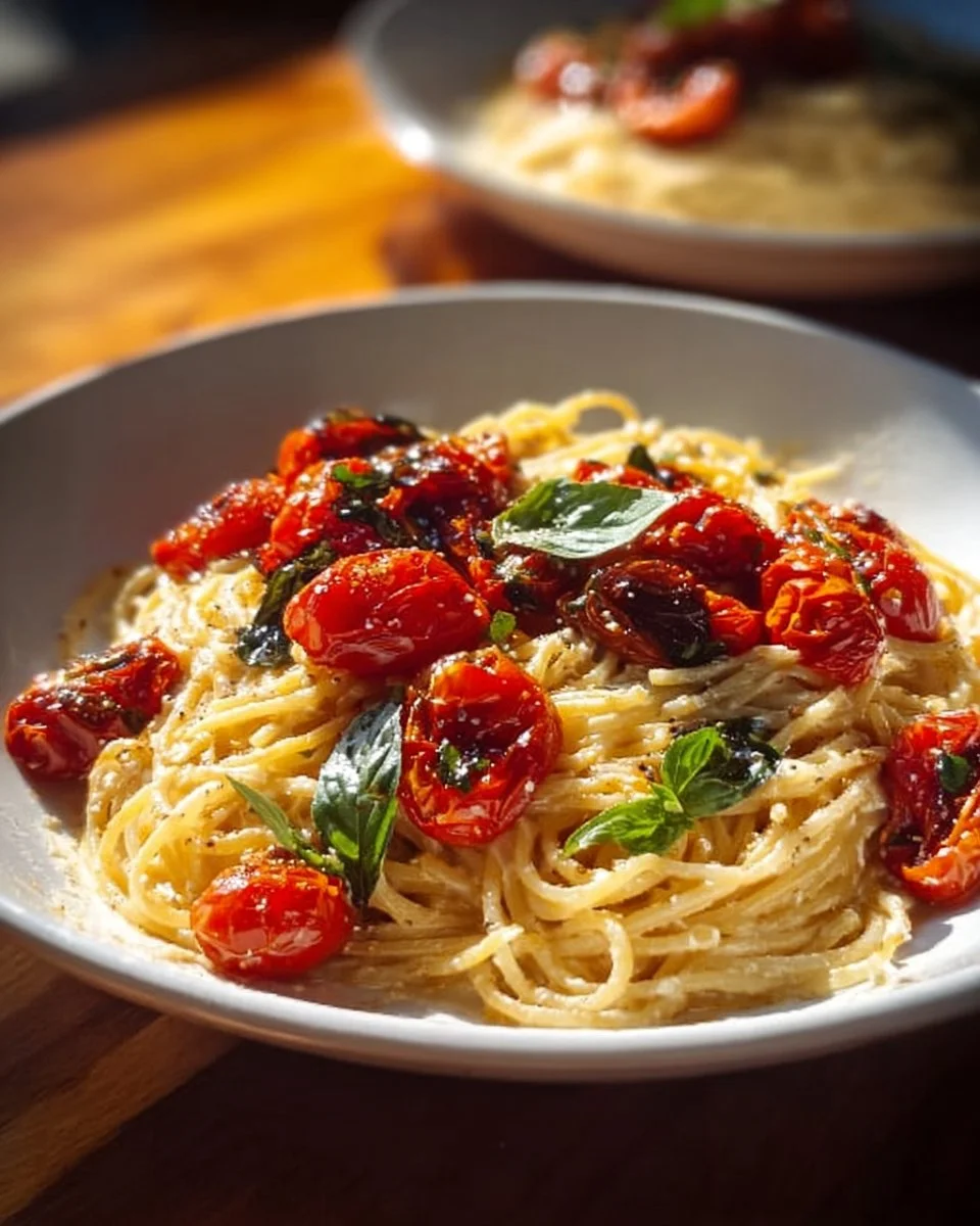 Delicious Roasted Tomato Pasta with Garlic and Ricotta