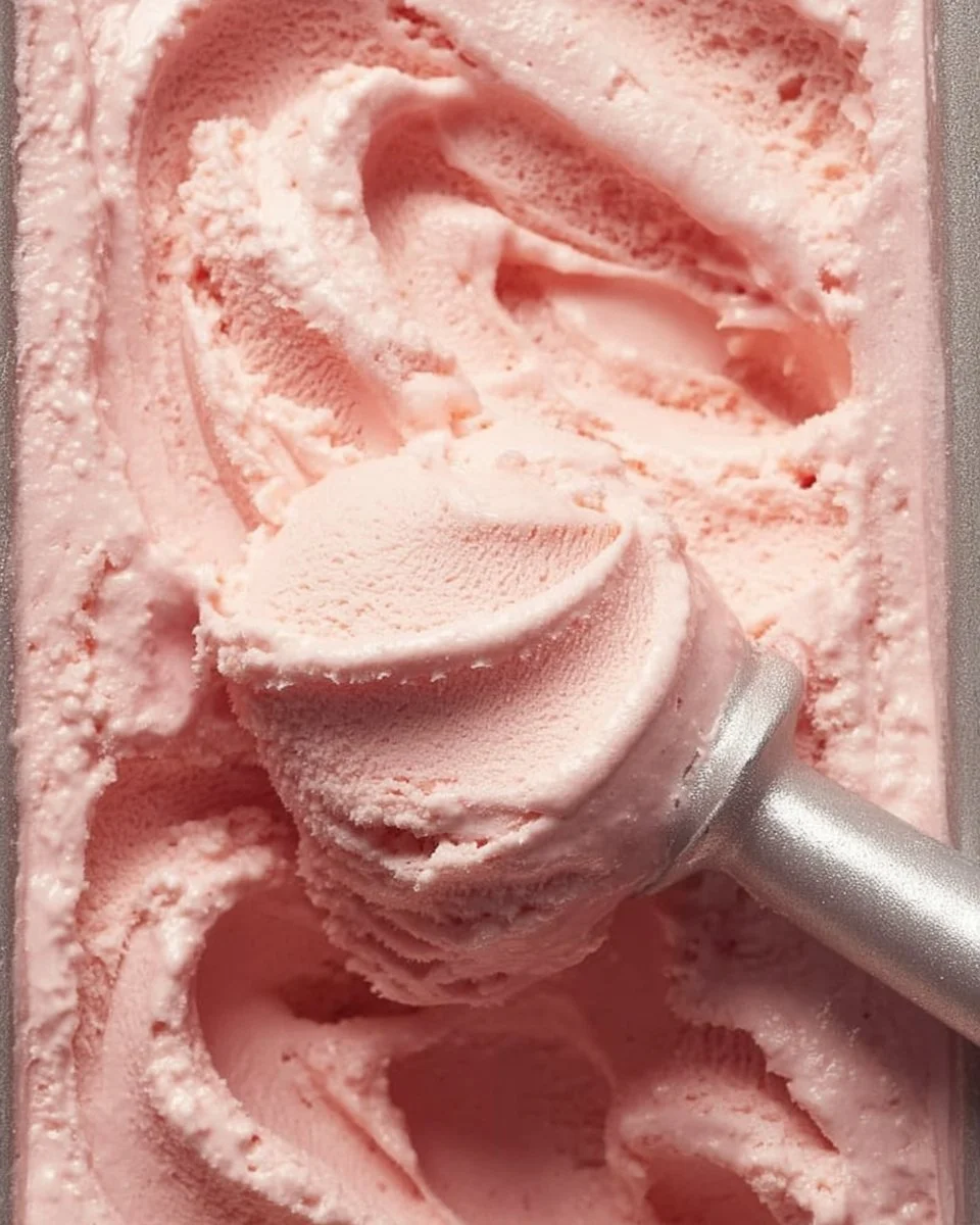 Delicious rhubarb ice cream in a bowl, showcasing creamy texture and vibrant color.
