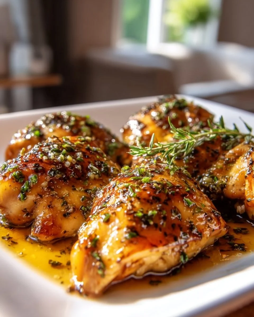 Delicious Honey Dijon Chicken glazed with a sweet and tangy sauce