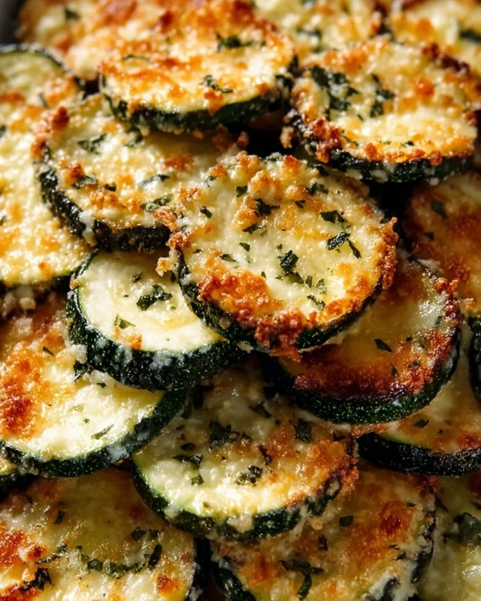 Irresistibly crunchy garlic parmesan roasted zucchini dish