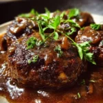 Deliciously cooked Simple Salisbury Steak served with gravy