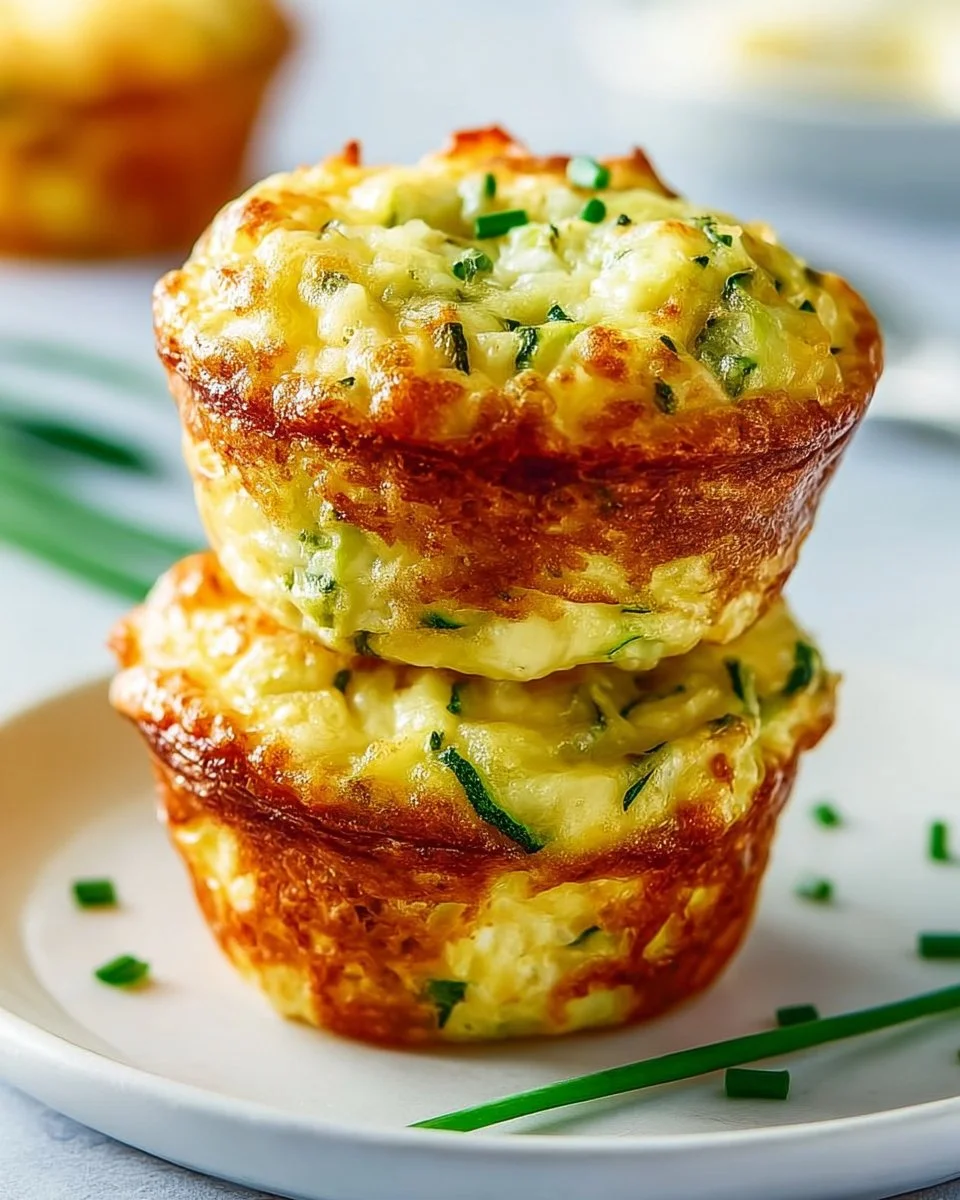 Delicious veggie parmesan zucchini muffins, baked and golden brown.