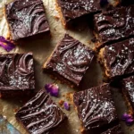 Delicious Cookie Dough Chocolate Peanut Butter Bars served on a plate
