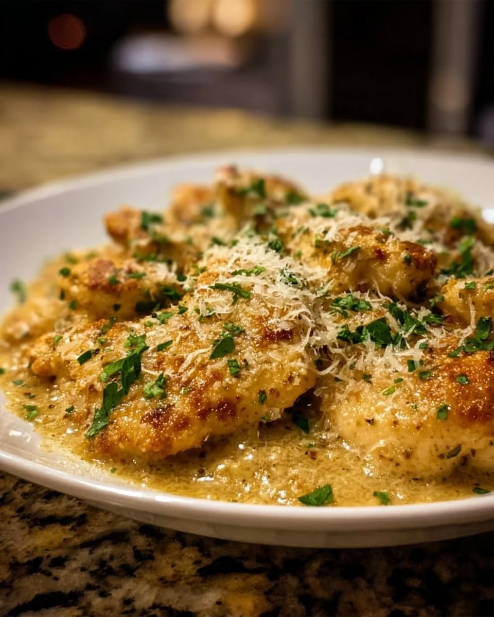 Garlic Parmesan Chicken prepared in a slow cooker