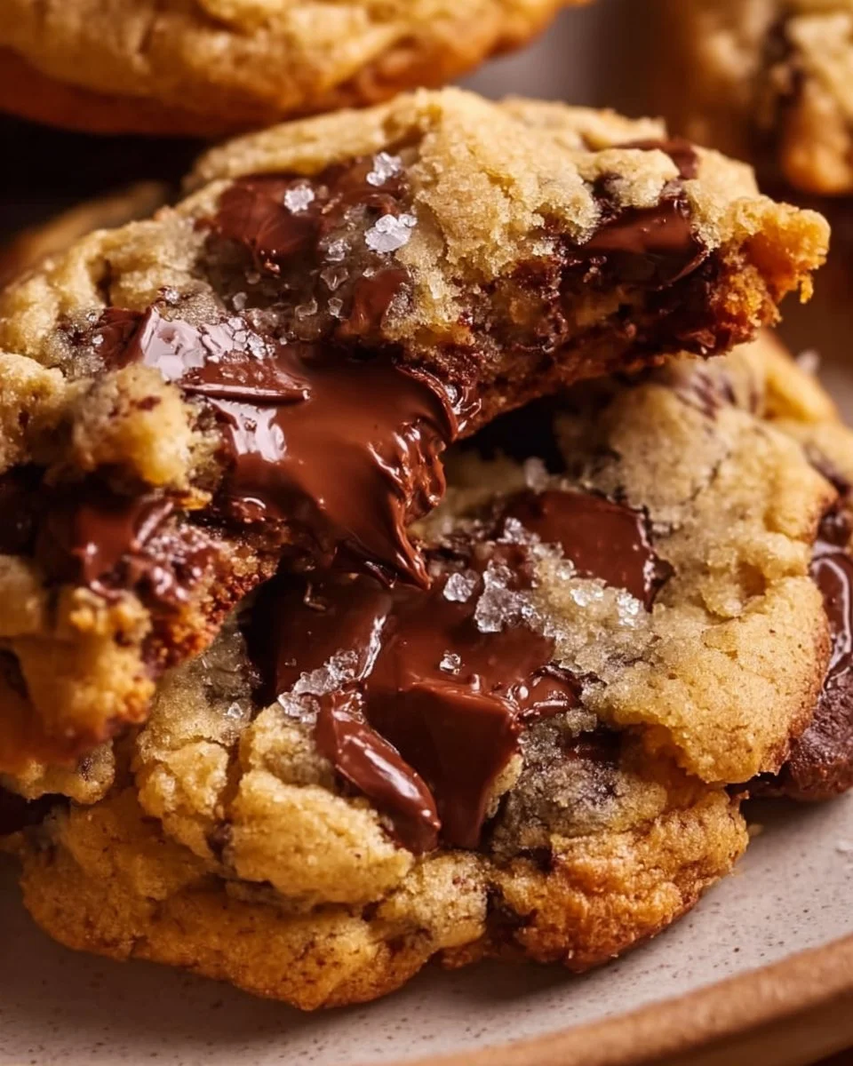 Freshly baked tender chocolate chip cookies on a cooling rack.