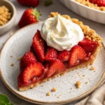 Delicious easy strawberry pie with fresh strawberries and cream filling